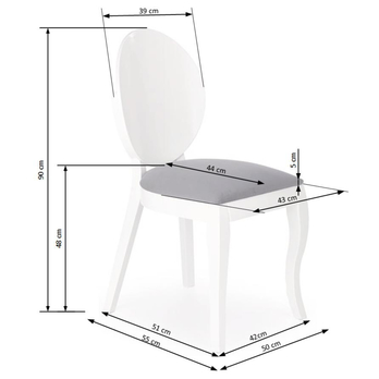 Jídelní židle DESIRÉE bílá/šedá 3