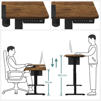 Psací stůl DESK 2 hnědá/černá 2