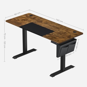 Psací stůl DESK 2 hnědá/černá 5