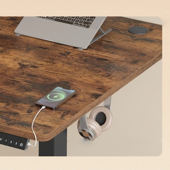 Psací stůl DESK 2 rustikální hnědá/černá 3