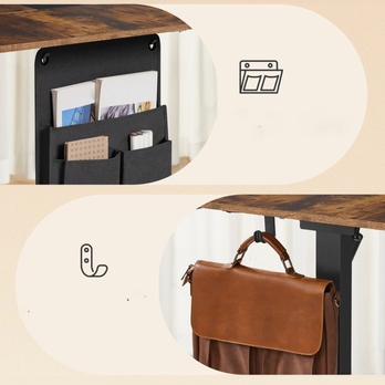 Psací stůl DESK 2 rustikální hnědá/černá 4