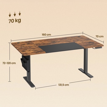 Psací stůl DESK 2 rustikální hnědá/černá 5