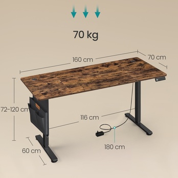 Psací stůl DESK 5 hnědá/černá 3