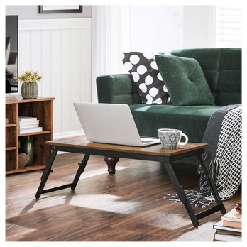 Přístavný stolek DESK hnědá/černá 1