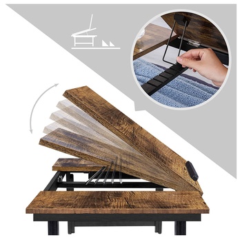 Přístavný stolek DESK hnědá/černá 2