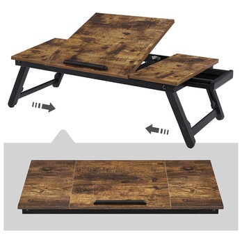 Přístavný stolek DESK hnědá/černá 3