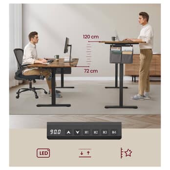Pracovní stůl DESK rustikální hnědá/černá 2