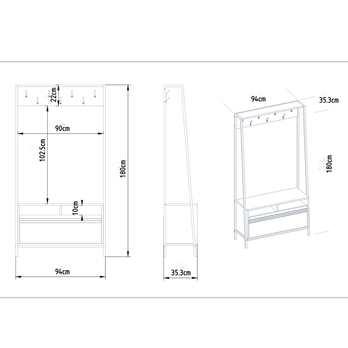 Předsíňová sestava DEVIN černá 4