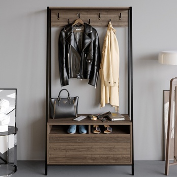 Předsíňová sestava DEVIN ořech/černá 1