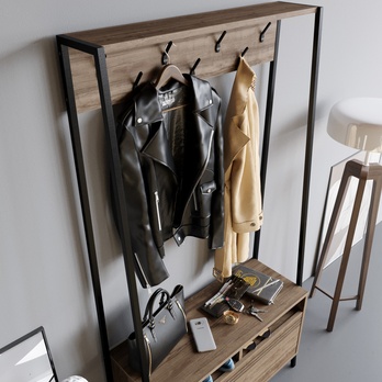 Předsíňová sestava DEVIN ořech/černá 3