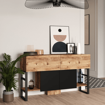 Konzolový stolek DEWEY borovice atlantic/černá 1