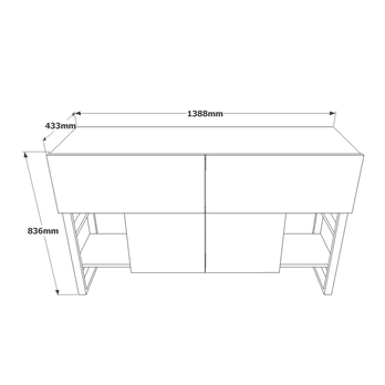 Konzolový stolek DEWEY borovice atlantic/černá 3