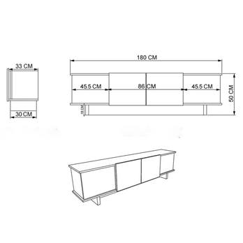 TV stolek DIANA 1 krémová/ořech 2