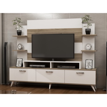 Obývací stěna DIANA 2 bílá/ořech 1