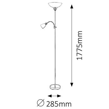 Stojací lampa DIANA chrom/bronzová 2
