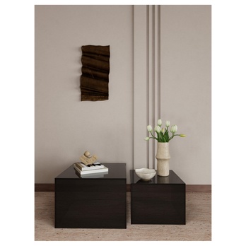 Konferenční stolek DICE šedá/kouřová, 2 ks 1