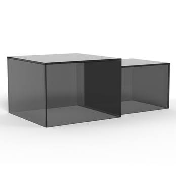 Konferenční stolek DICE šedá/kouřová, 2 ks 2