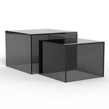 Konferenční stolek DICE šedá/kouřová, 2 ks 3