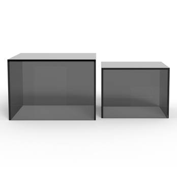 Konferenční stolek DICE šedá/kouřová, 2 ks 4