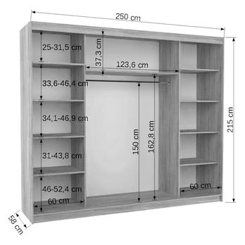 Šatní skříň DIEM čokoládově hnědá 4