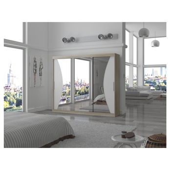 Šatní skříň DIEM dub sonoma/bílá 3