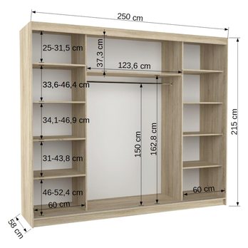 Šatní skříň DIEM dub sonoma/bílá 4