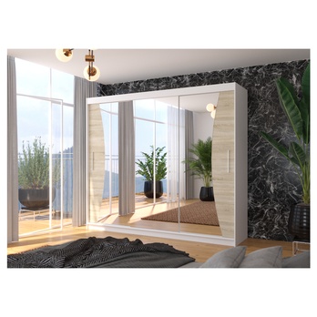 Šatní skříň DIEM bílá/dub sonoma 1