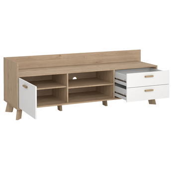 TV komoda DIGBY 1 bílá/dub jackson hickory 2
