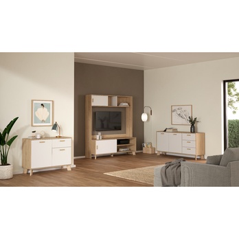 TV komoda DIGBY 2 bílá/dub jackson hickory 4
