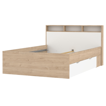 Postel DIGBY bílá/dub jackson hickory, 140x200 cm 3