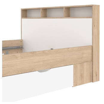 Postel DIGBY bílá/dub jackson hickory, 140x200 cm 6