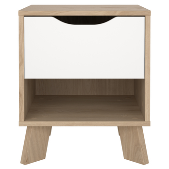Noční stolek DIGBY bílá/dub jackson hickory 4