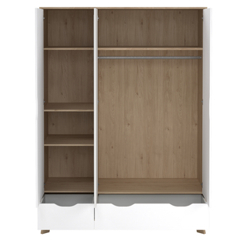 Šatní skříň DIGBY bílá/dub jackson hickory 2