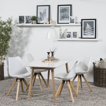 Jídelní židle DIMA PU kaučukovník/bílá 1