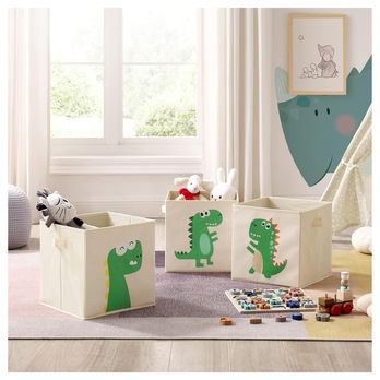 Dětské úložné boxy DINO béžová, sada 3 ks 2
