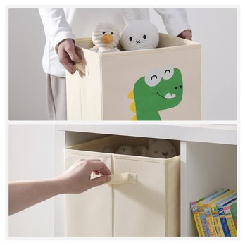 Dětské úložné boxy DINO béžová, sada 3 ks 3