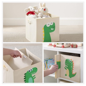 Dětské úložné boxy DINO béžová, sada 3 ks 4