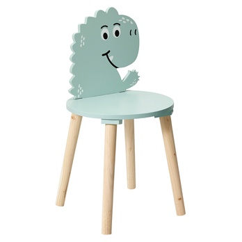 Dětská sada stolu a židlí DINO modrá/dřevo 2