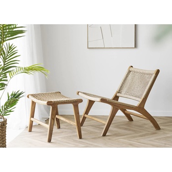 Křeslo s podnožkou DIRBY teak 1
