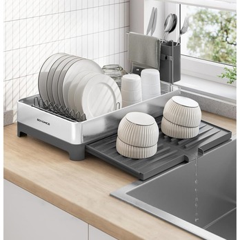 Odkapávač na nádobí DISH šedá/stříbrná 1