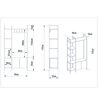Předsíňová sestava DOGA mramor/zlatá 3