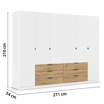 Šatní skříň DOMOA III alpská bílá/dub artisan 4