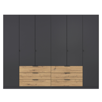 Šatní skříň DOMOA III metalická šedá/dub artisan 3
