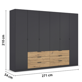Šatní skříň DOMOA III metalická šedá/dub artisan 4