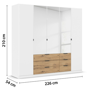 Šatní skříň DOMOA V alpská bílá/dub artisan 4