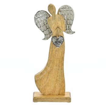 Dekorace anděl DONGUEL dřevo, výška 32 cm 2