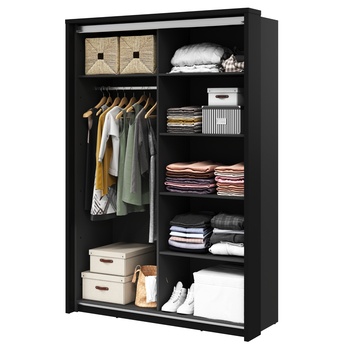 Šatní skříň DORA dub artisan/černá 2