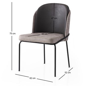 Jídelní židle DORE 2 šedá/černá, set 4 ks 3