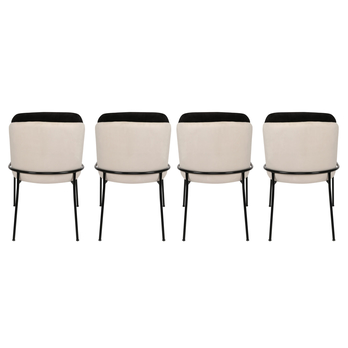 Jídelní židle DORE krémová/černá, set 4 ks 3