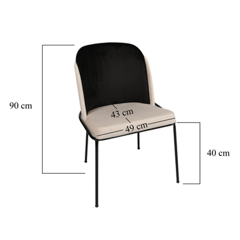 Jídelní židle DORE krémová/černá, set 4 ks 7